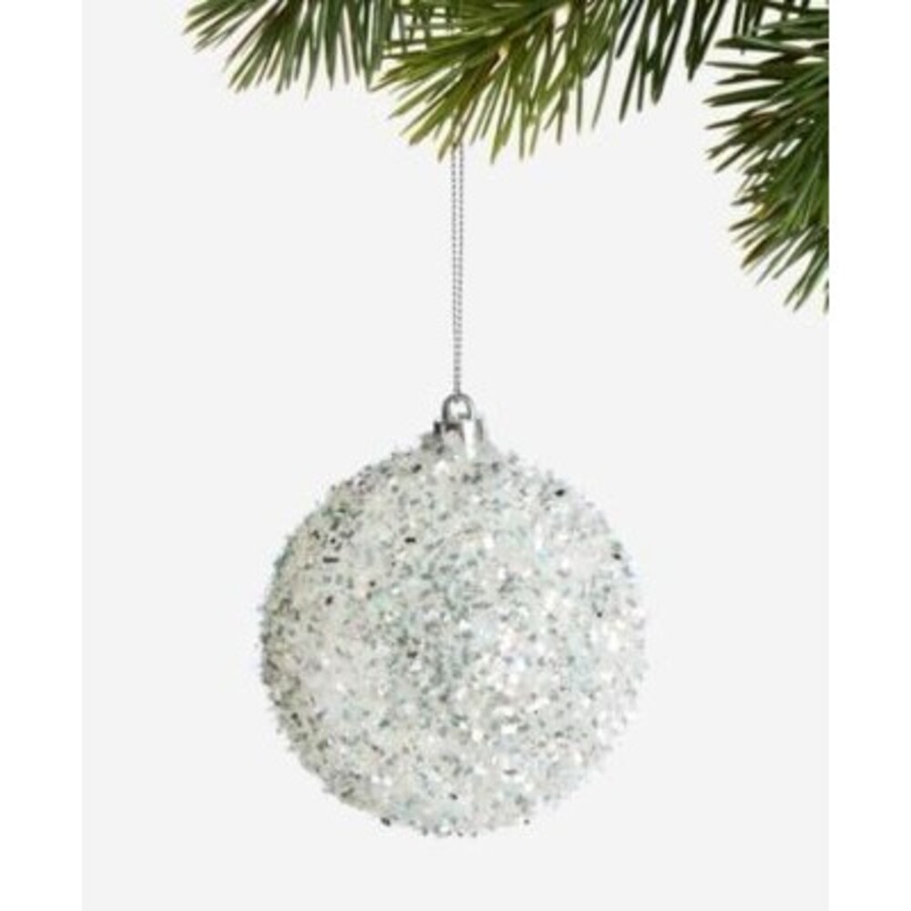 Macy’s Holiday Lane Iced Delight Glitter Beaded Snowball Ornament